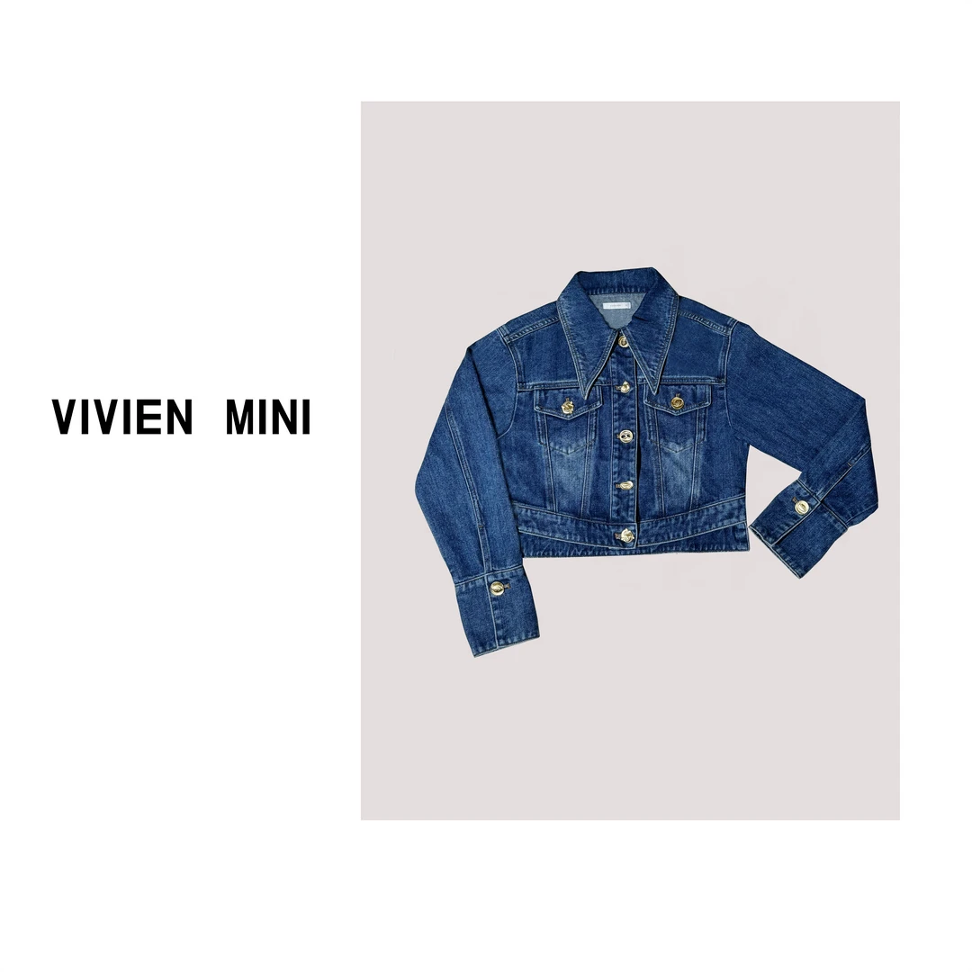 VIVIEN  MINI【原创】早春新款牛仔外套时尚休闲复古宽松重工设计师