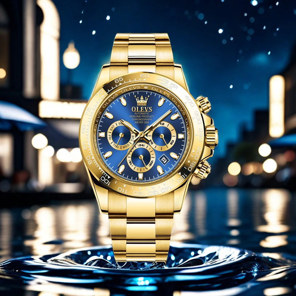 欧利时全自动机械表多功能夜光防水潮流高档#高端机械表24k纯手表