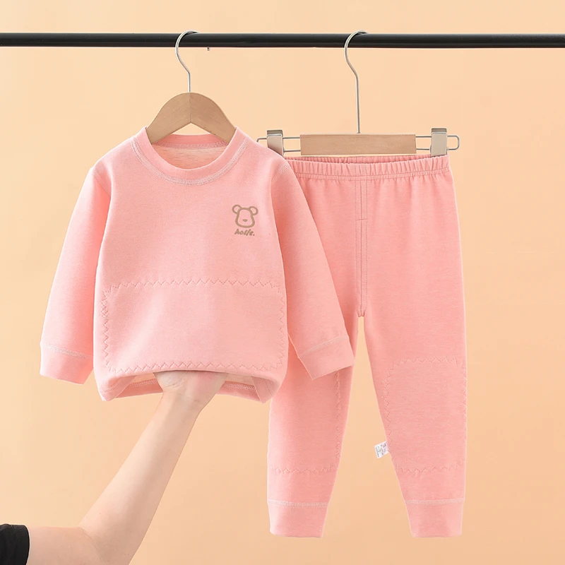 儿童保暖内衣套装德绒加绒加厚护肚男女童中大童秋衣秋裤秋冬季款