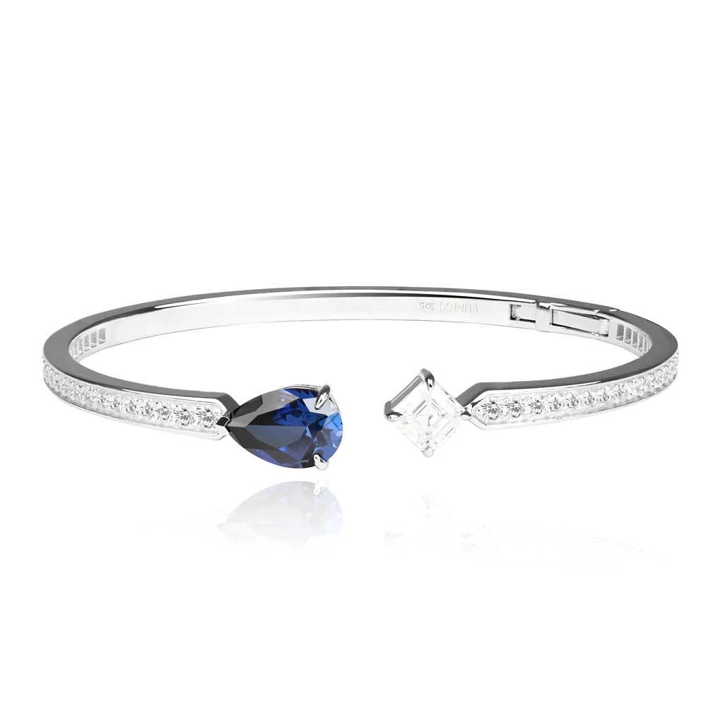 FUNNXI【仲夏夜】培育蓝宝石简约百搭高级小众闺蜜双石设计款手镯女