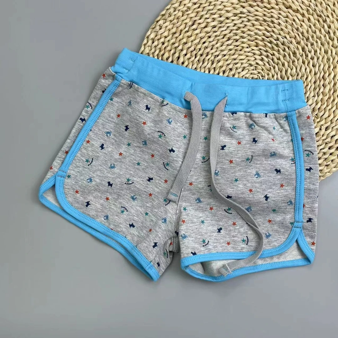 麻灰印花时尚运动纯棉休闲沙滩短裤舒适清爽中腰三分裤高品质常规