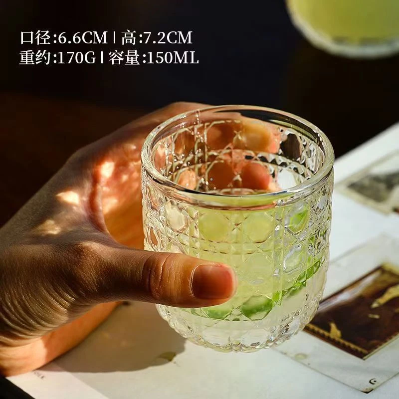 双11D家客厅家用水晶玻璃杯网红复古无铅简约透明创意加厚喝水杯