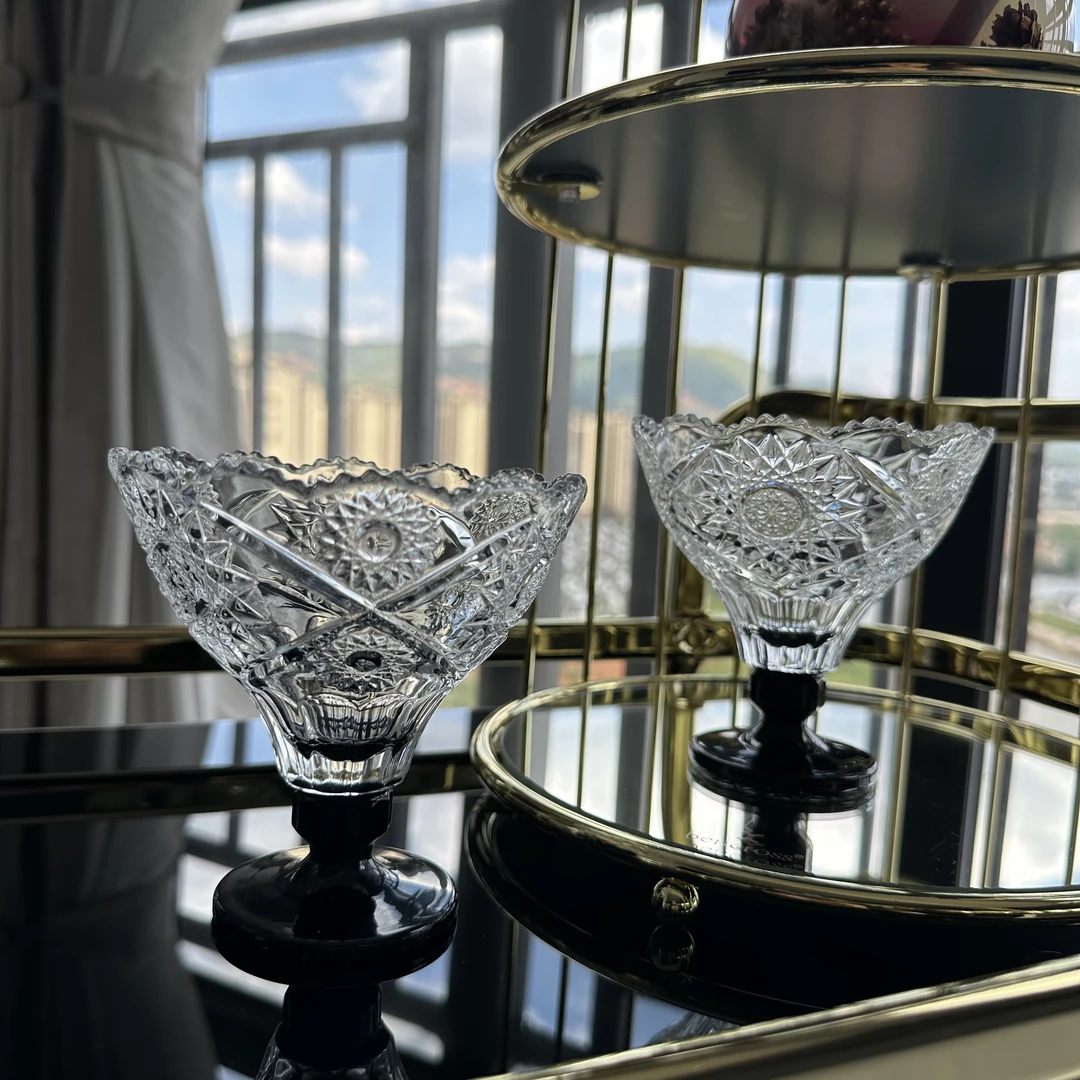 【r两只装】200mlins果汁高脚沙拉甜品冰淇淋杯子茶杯奶昔雪糕大号