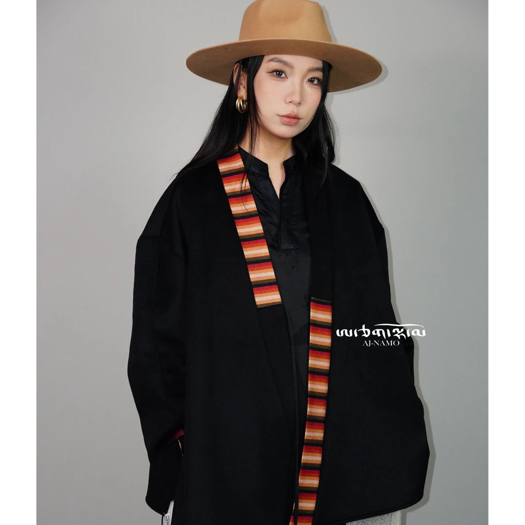 AJ-NAMO原创设计款撞色交领外套782