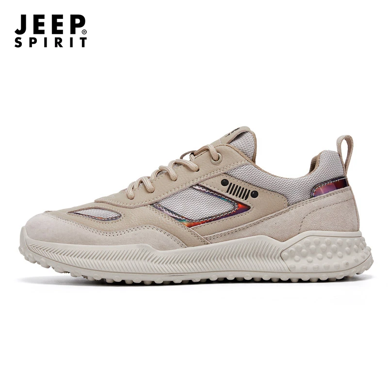 JEEP/吉普男鞋2024新款男鞋真皮时尚透气户外鞋休闲跑步运动男鞋