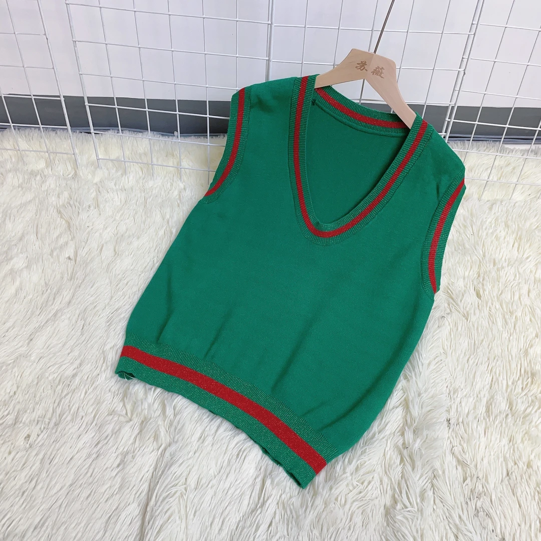 D家  休闲纯色背心V领弹力针织马甲 XP27