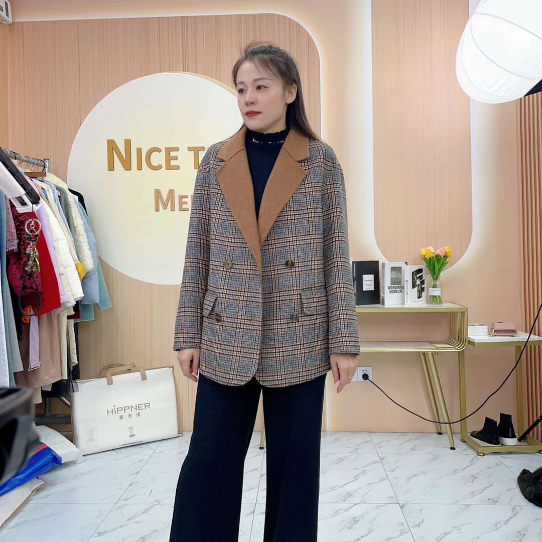 秋冬新款经典短款百搭双面羊毛大衣 2023322