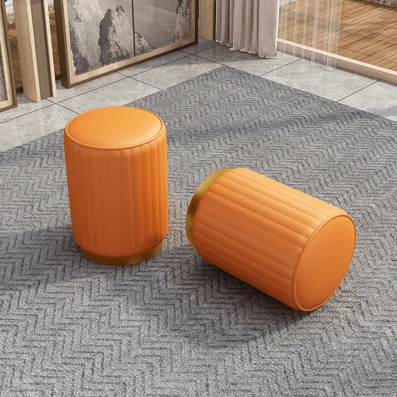 家用皮凳小凳子矮凳创意客厅茶几凳化妆皮凳换鞋凳圆形圆形时尚