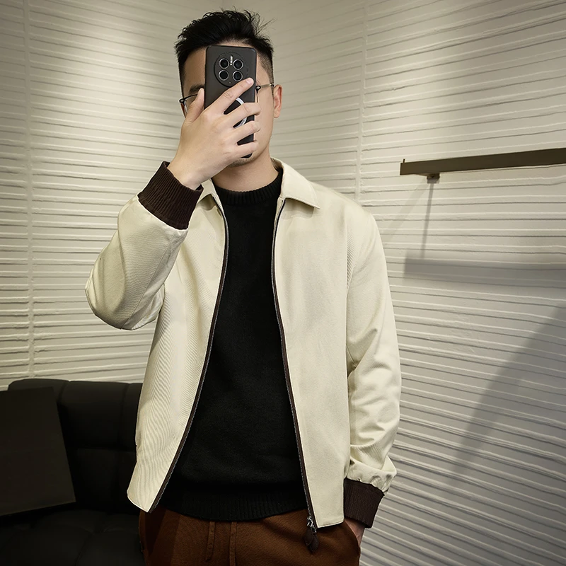 【清仓】斜纹莱赛尔棉休闲男外套商务春秋翻领夹克DYP010808JA