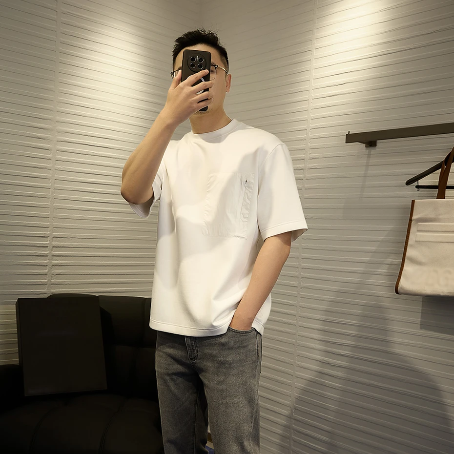 【兰精面料】棉质空气层混纺男士夏季时尚百搭圆领T恤DYP010799TA