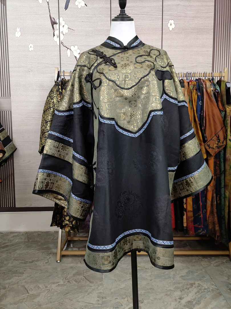 大重工黑金大如意，重磅香云纱皮子太太服，