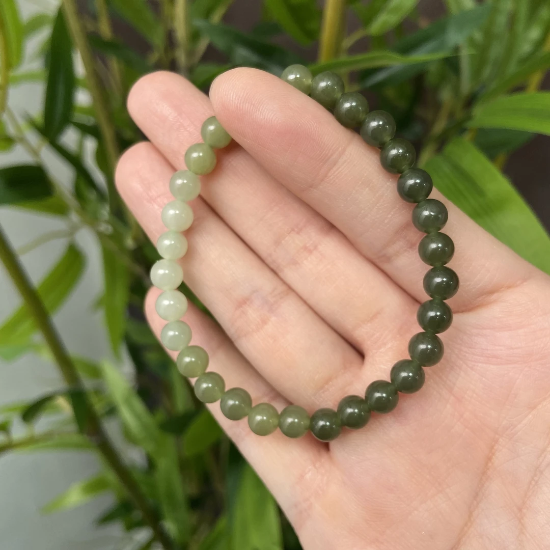 天然和田玉渐变晴水手串6mm（多样性发货发其一）