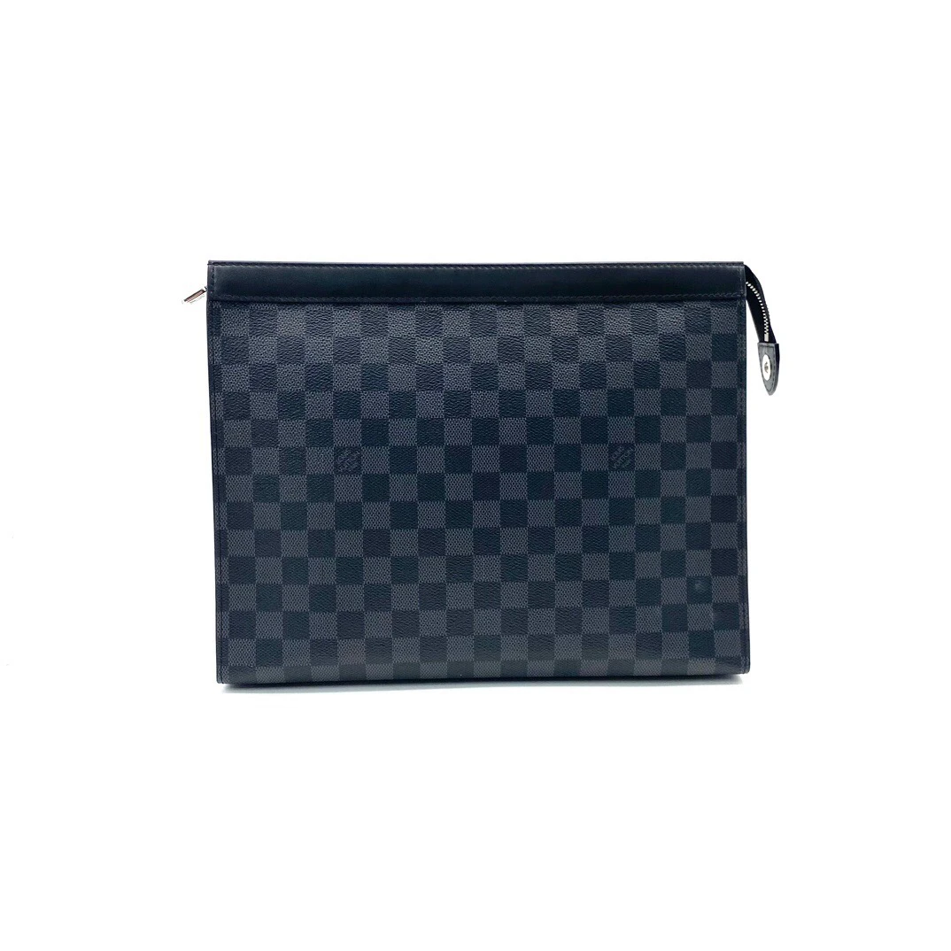 95新 LouisVuitton/路易威登 黑棋盘格洗漱手拿包 尺寸33/26