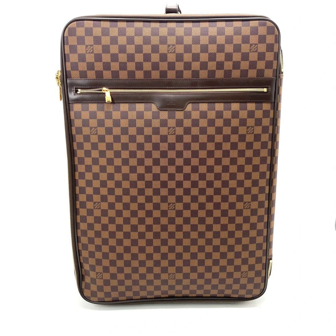 95新 LouisVuitton/路易威登 棕棋盘格大号拉杆旅行箱 尺寸63/44