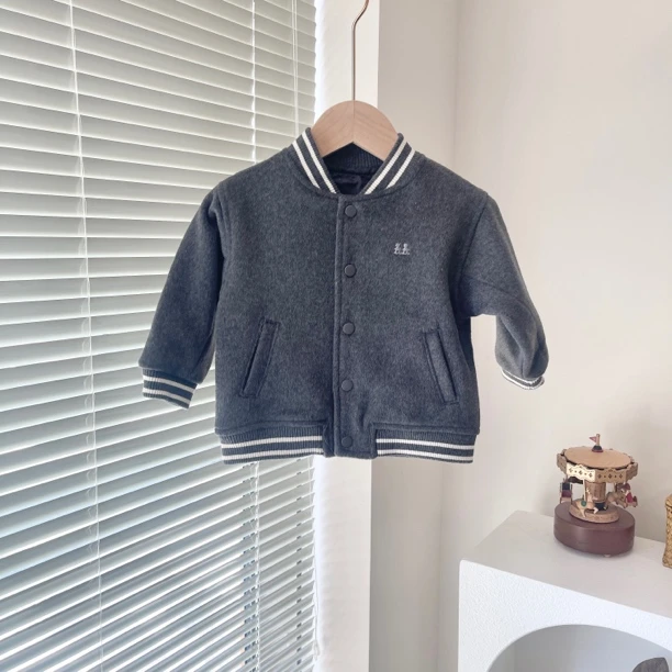 韩单 小星星 24秋款 超好看的毛呢 棒球服外套