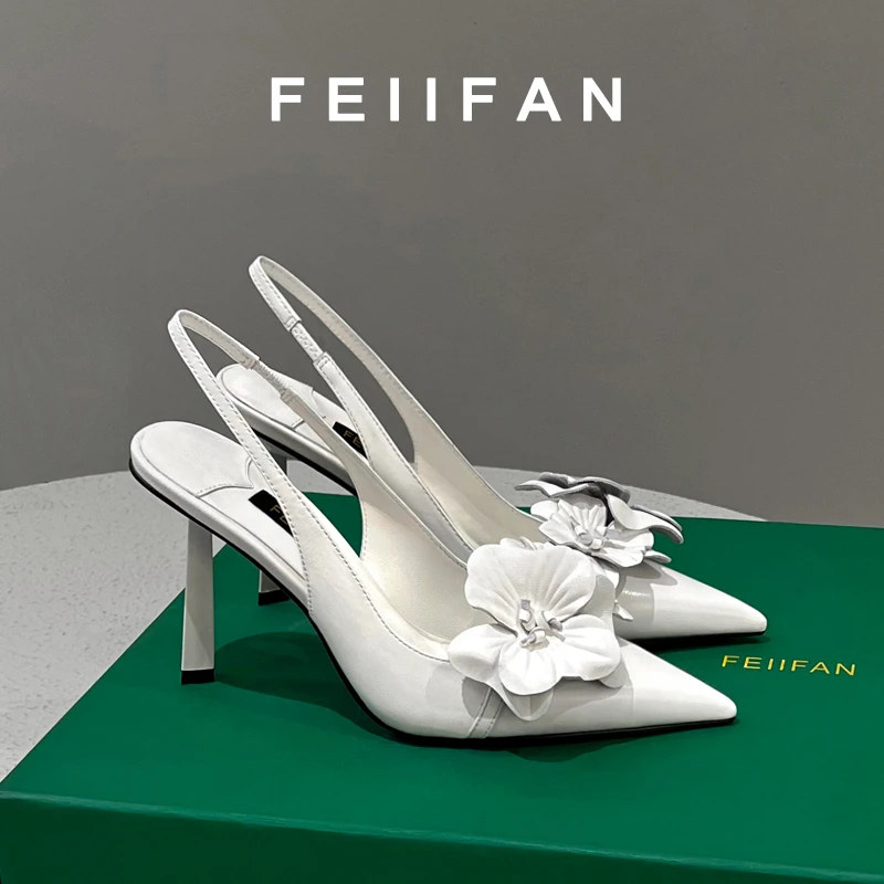 【现货】白色高跟鞋女2024春夏新款细跟高级感气质百搭女士凉鞋4627
