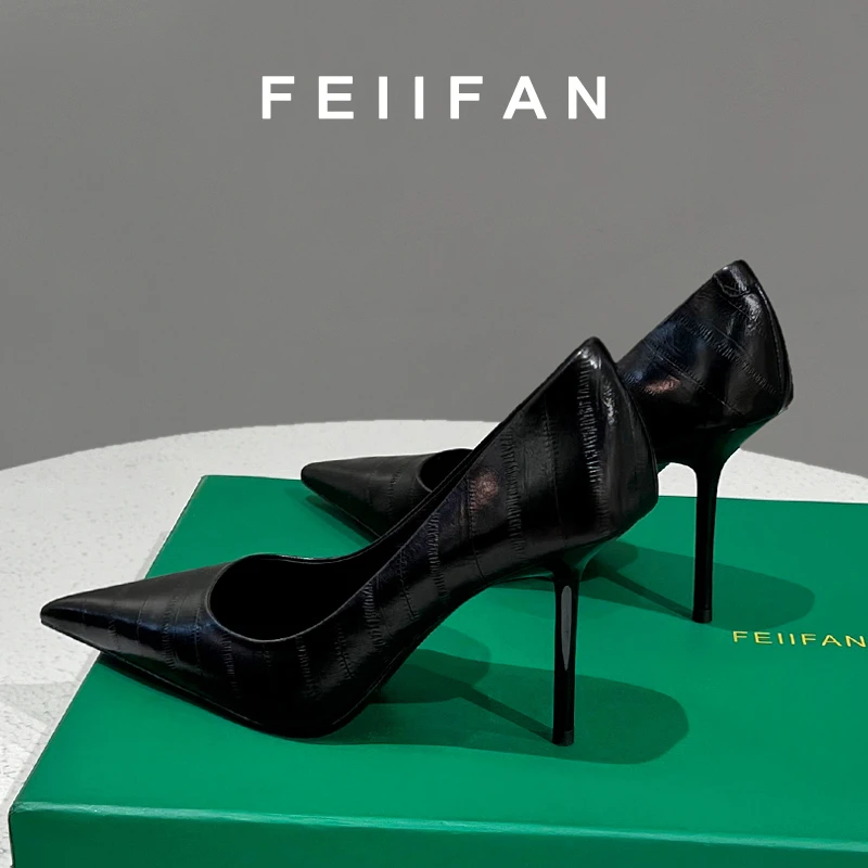 黑色高跟鞋2024春秋新款细跟高级感尖头气质法式单鞋女7657