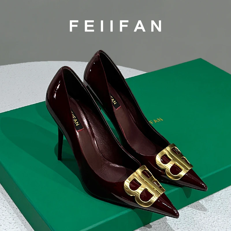 【XH】红色高跟鞋2024春秋新款细跟高级感气质通勤尖头单鞋女7676