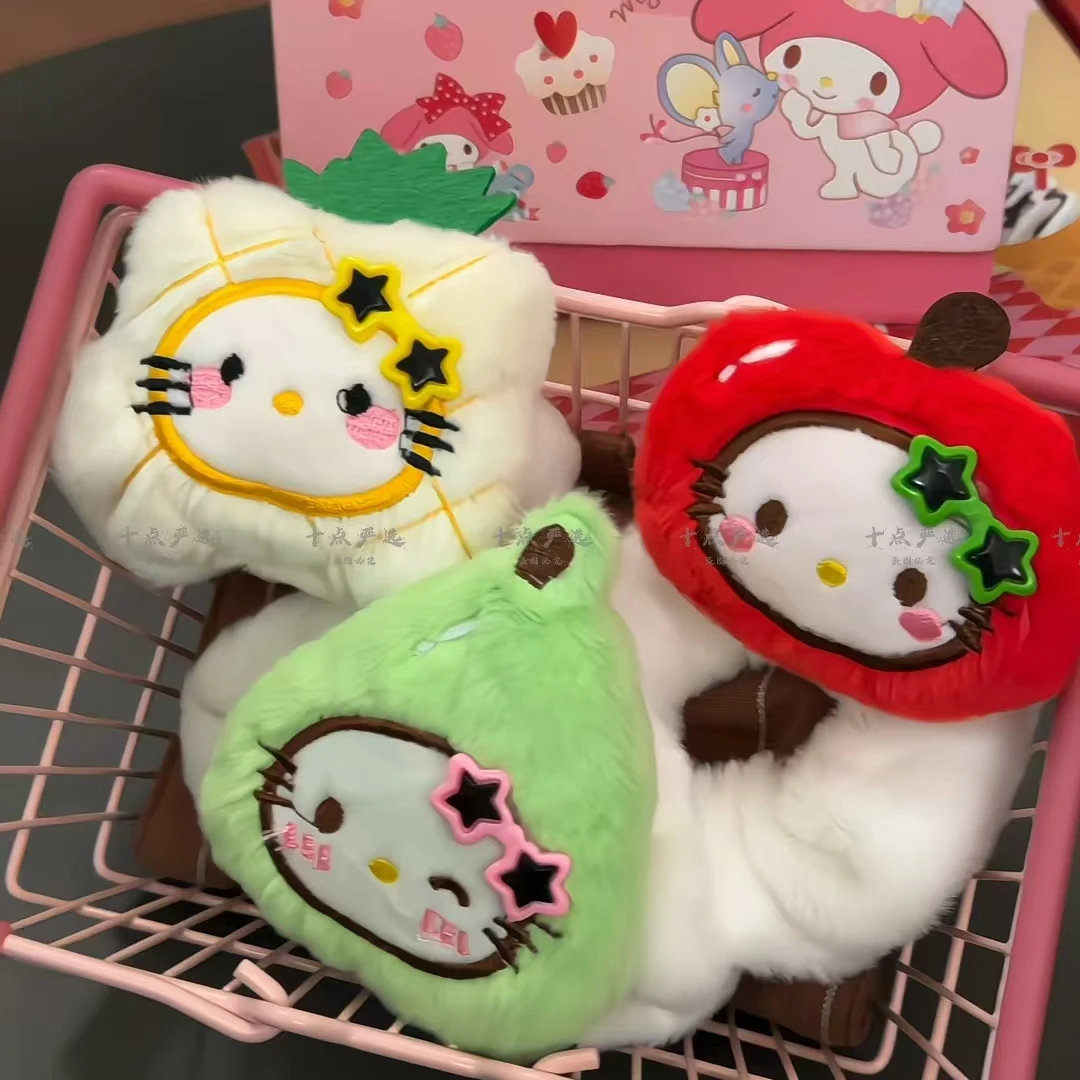 可爱毛绒苹果菠萝牛油果Kitty大肠发圈头绳甜美少女刘海卡通发饰