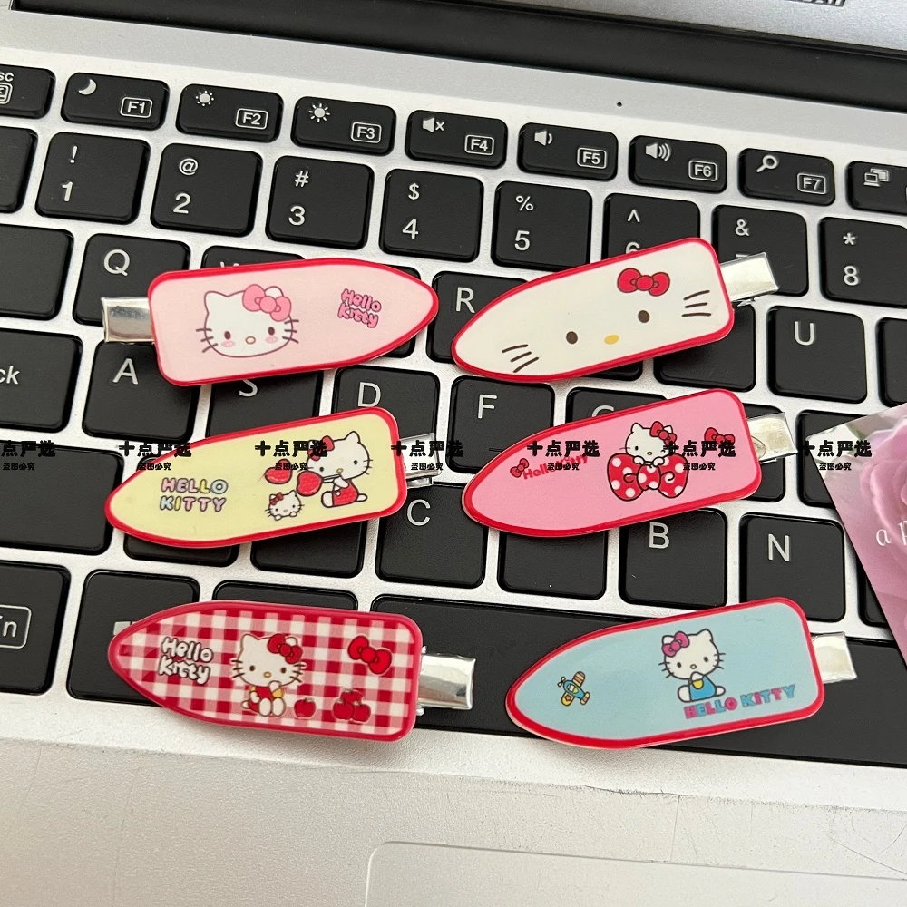 新款可爱卡通KT猫无痕夹ins少女心刘海侧边夹可爱复古发卡头饰女