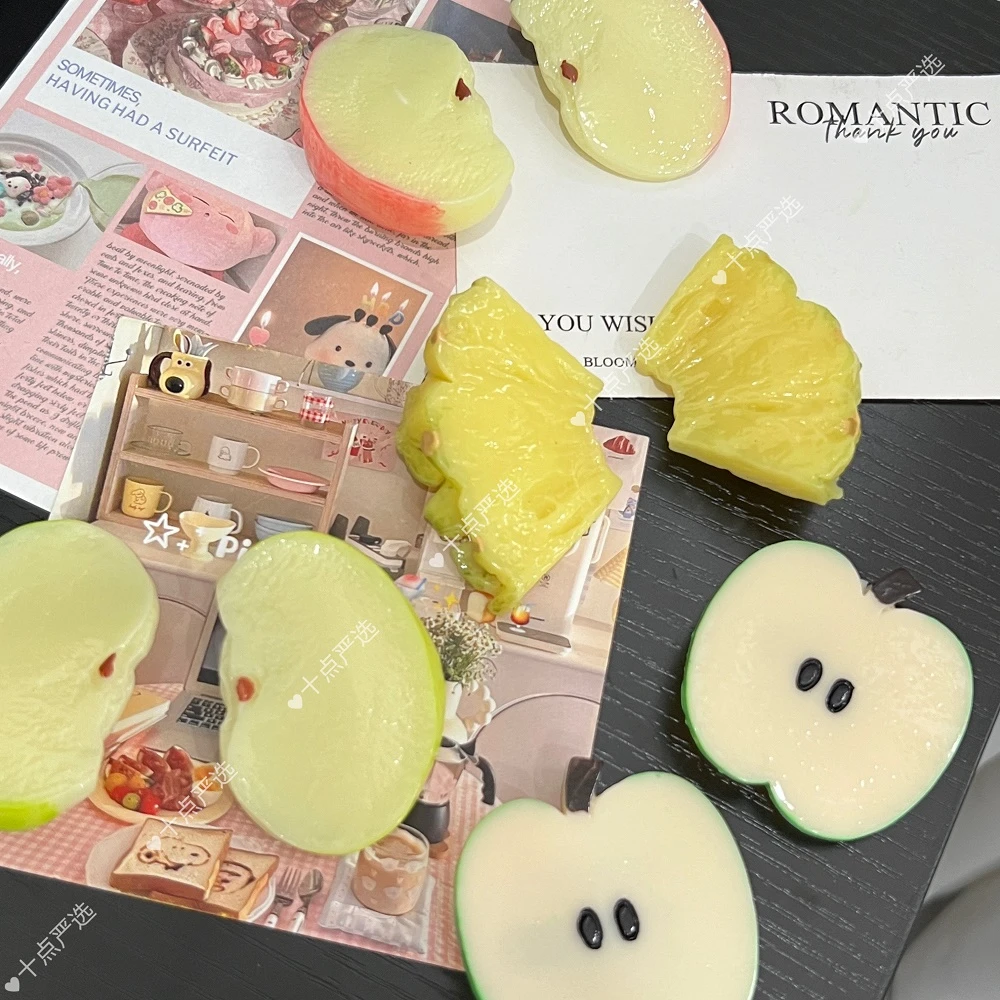 青苹果片发夹可爱趣味发饰学生侧边刘海夹搞怪发卡鸭嘴夹发饰头饰