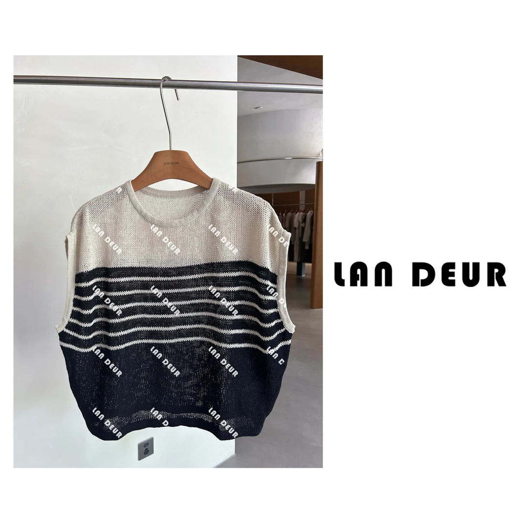 JIUJIU【轻舞飞扬】老钱风亚麻无袖棉百搭拼色马甲女上衣-10146