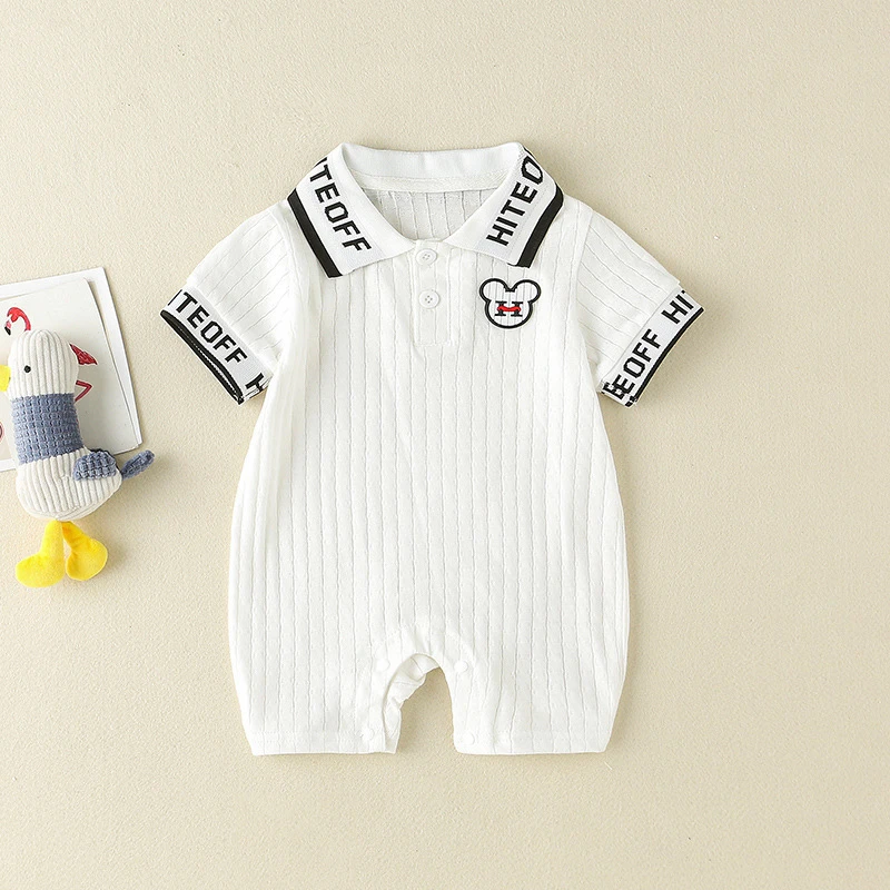 新生婴儿衣服连体衣百天一周岁婴幼儿哈衣透气短袖男宝宝哈衣