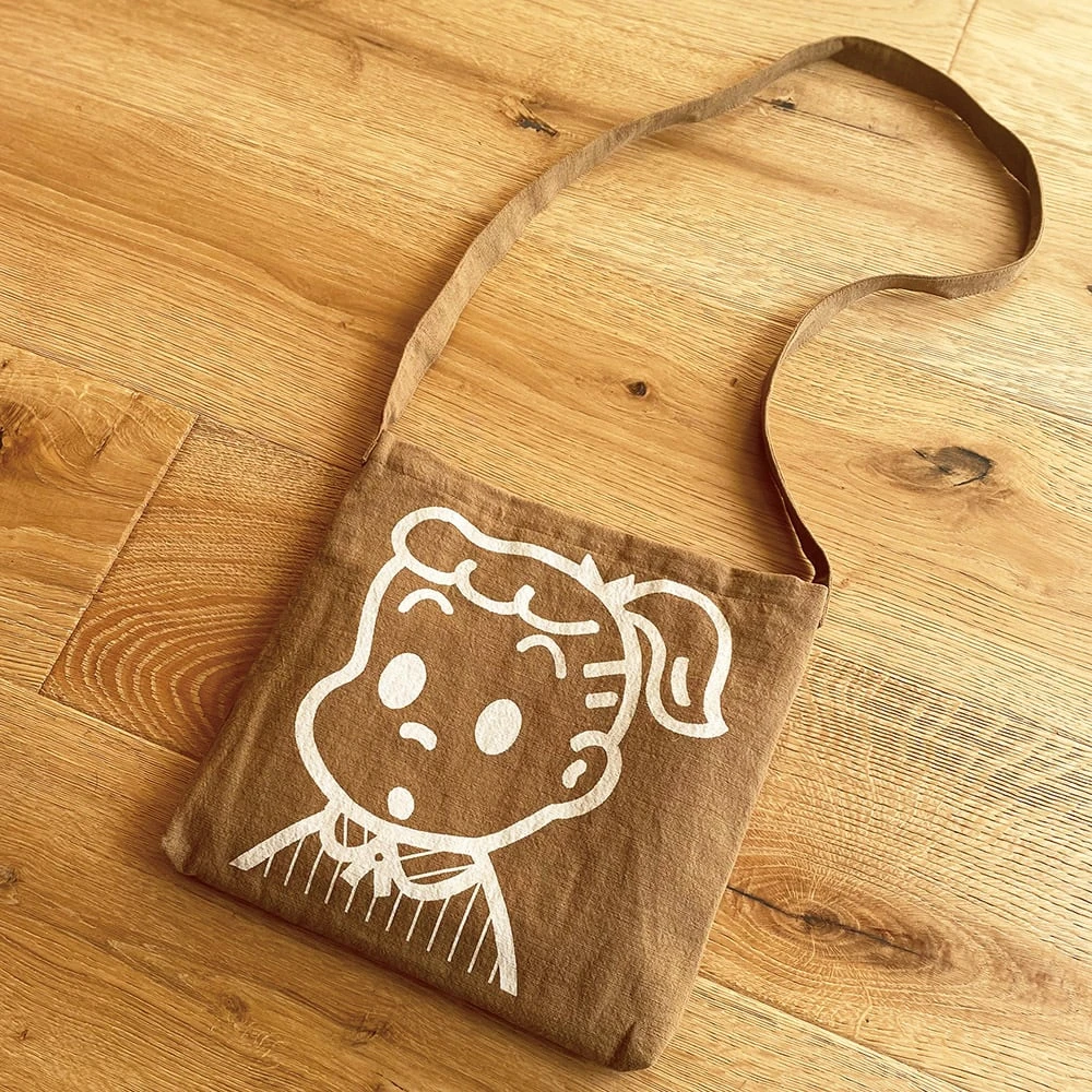 【原田治系列】文艺范休闲春夏 棉麻印花小斜挎