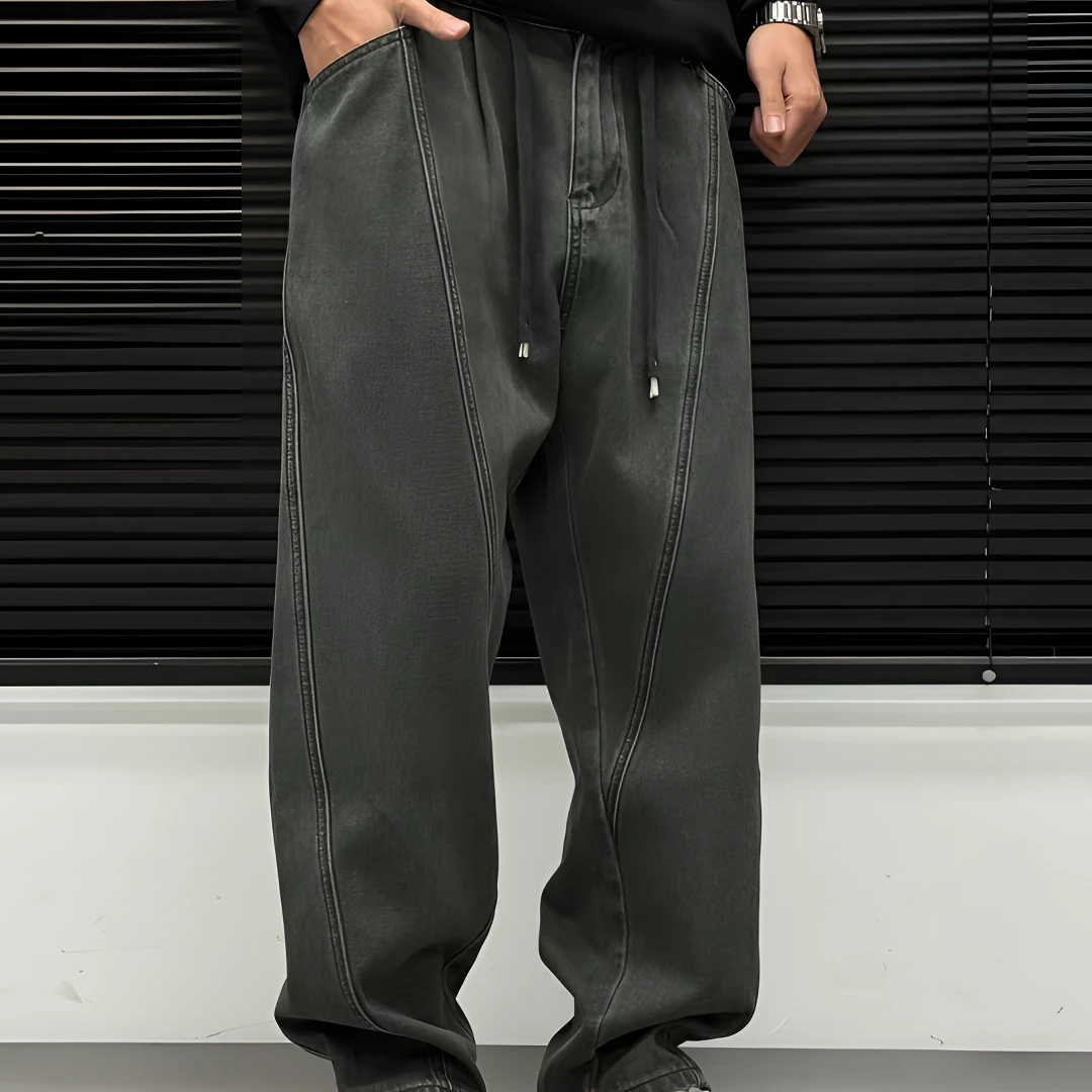 牛仔裤美式宽松加绒