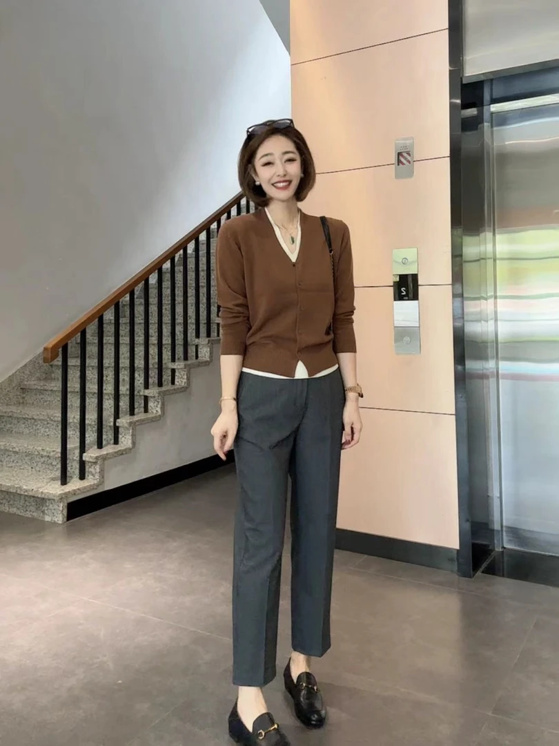 FIGO LOVE 秋冬季通勤必备手工缝线显瘦西装裤24347