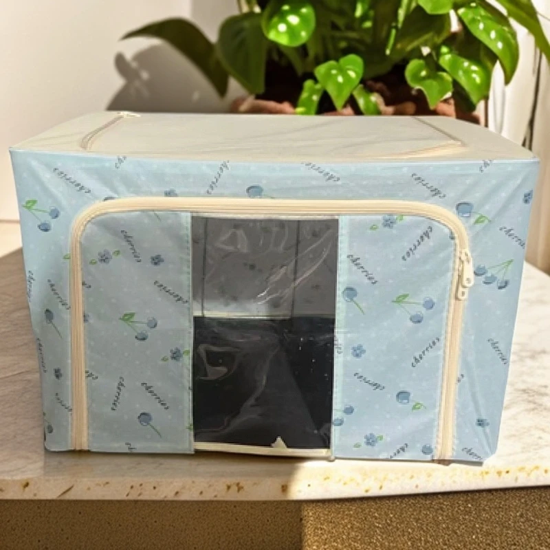 【66升】布艺可视收纳箱家用牛津布整理箱衣柜衣服收纳箱可折叠