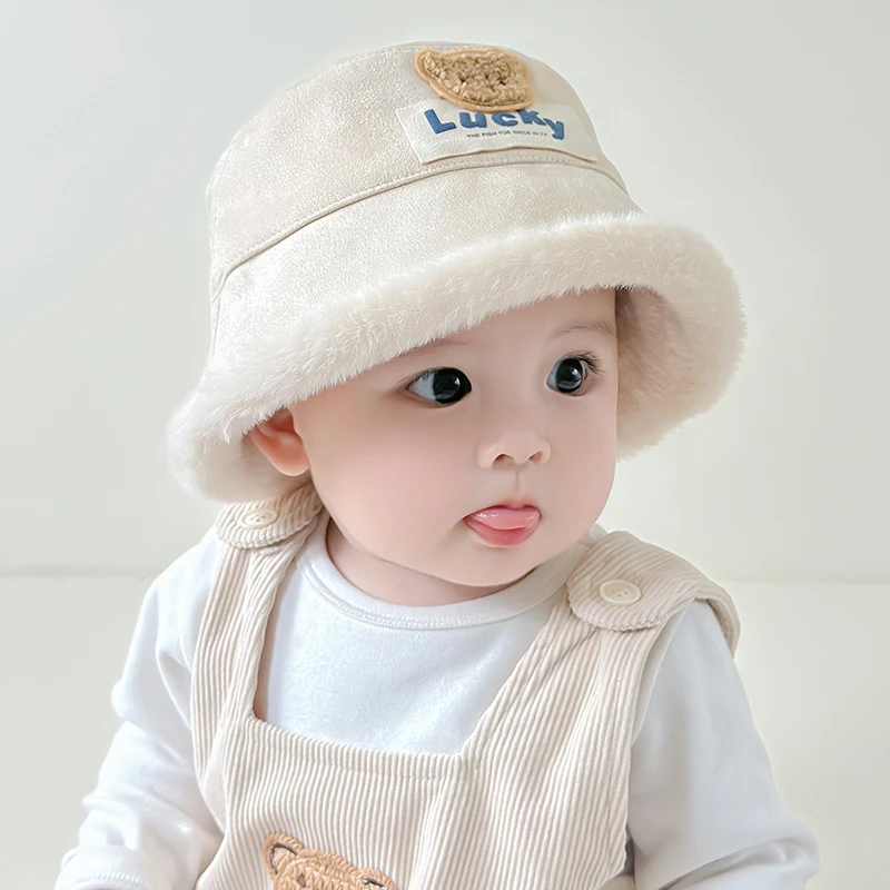 婴儿帽子冬季洋气宝宝渔夫帽男宝宝护耳保暖防风外出儿童秋冬帽