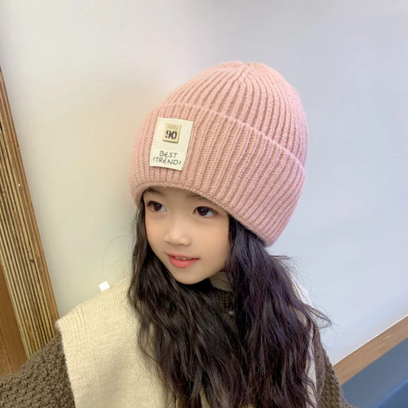 韩版女童帽子秋冬季百搭儿童针织毛线帽保暖宝宝护耳帽男孩套头帽