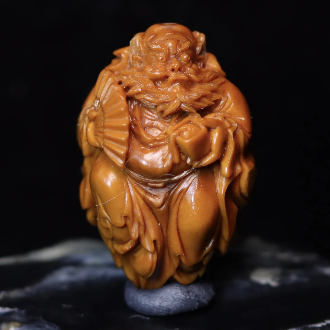 【钟馗】2.3*3.35苏工精品橄榄核雕刻单籽吊坠项链挂件玩文玩手把