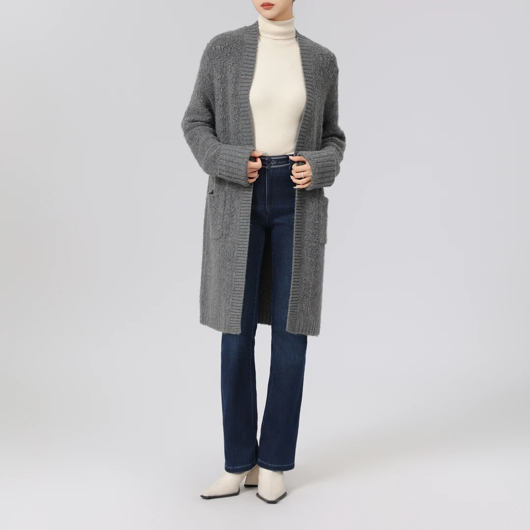 GIRDEAR/哥弟新款冬季气质慵懒风百搭中长款时尚针织衫148032