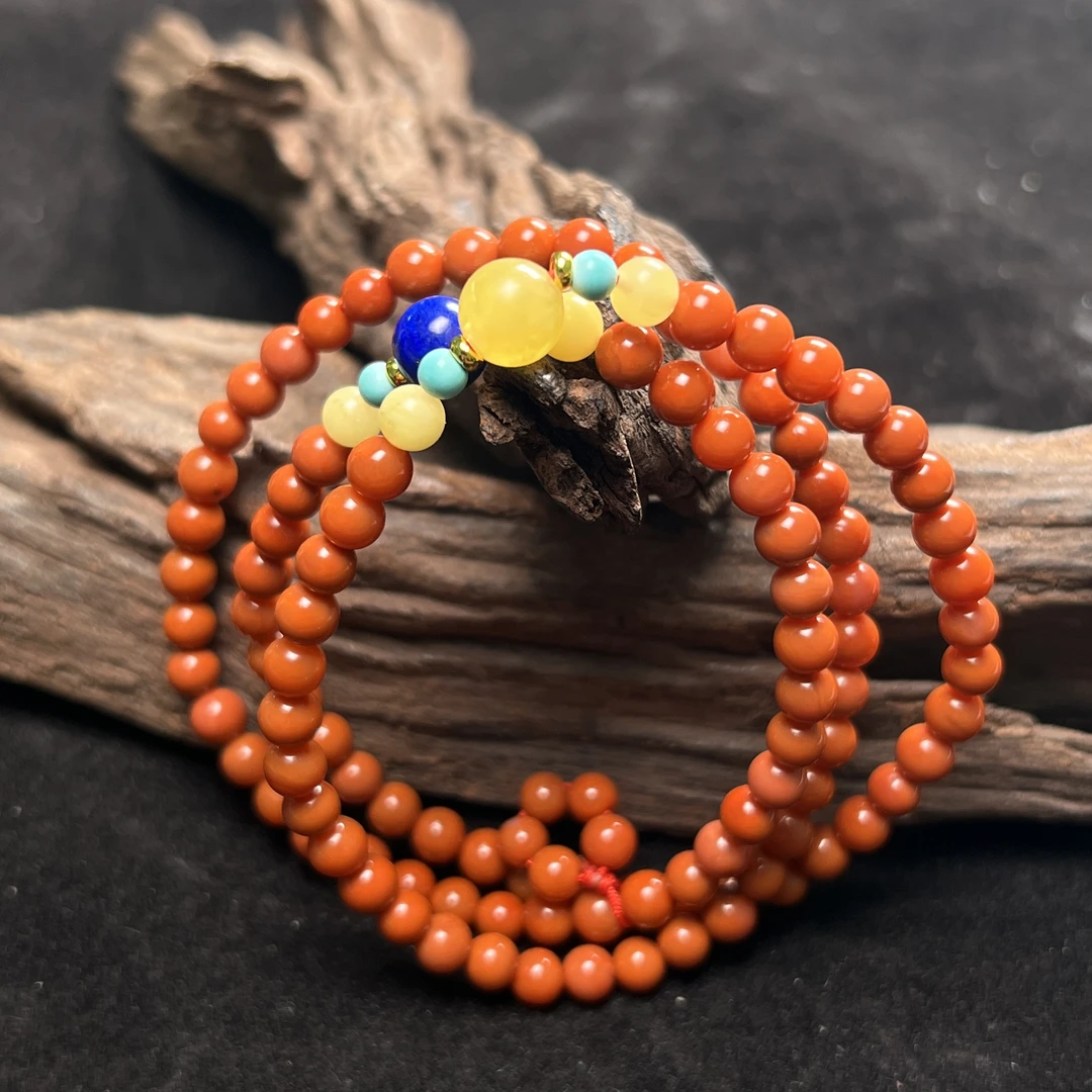 南红满色满肉定制款长串多圈5mm手串（LQ0198）女款定制款百搭