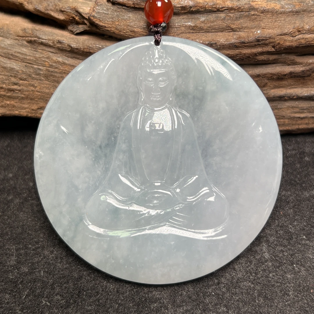 (生肖狗/猪)天然翡翠阿弥陀佛挂件（YP1499）