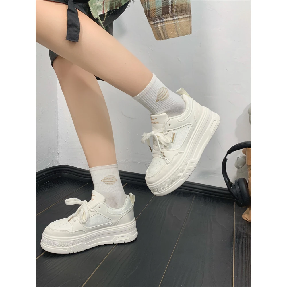 回力厚底小白鞋女2024新款爆款百搭韩版板鞋女款白色奶油休闲鞋女