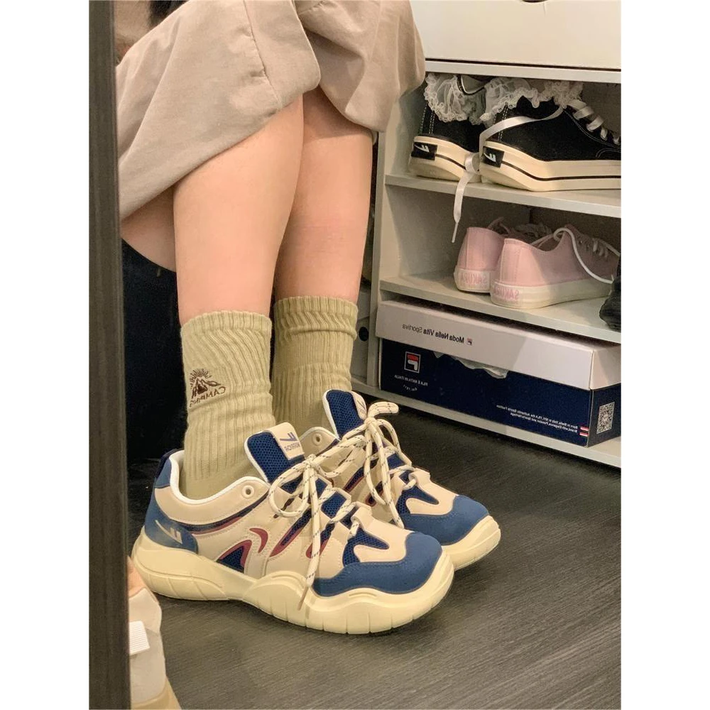 回力厚底丑萌老爹鞋女2024夏季新款透气日系百搭运动休闲鞋板鞋女