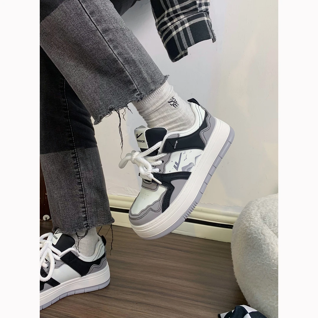 回力水墨画原创面包鞋女2024春季新款小众百搭大头鞋厚底韩版板鞋