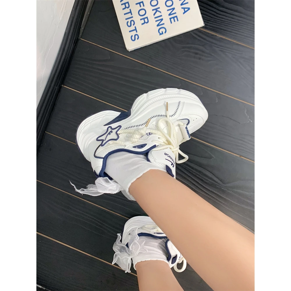 回力星星运动鞋女款2025爆款休闲百搭运动鞋厚底增高港风老爹鞋女