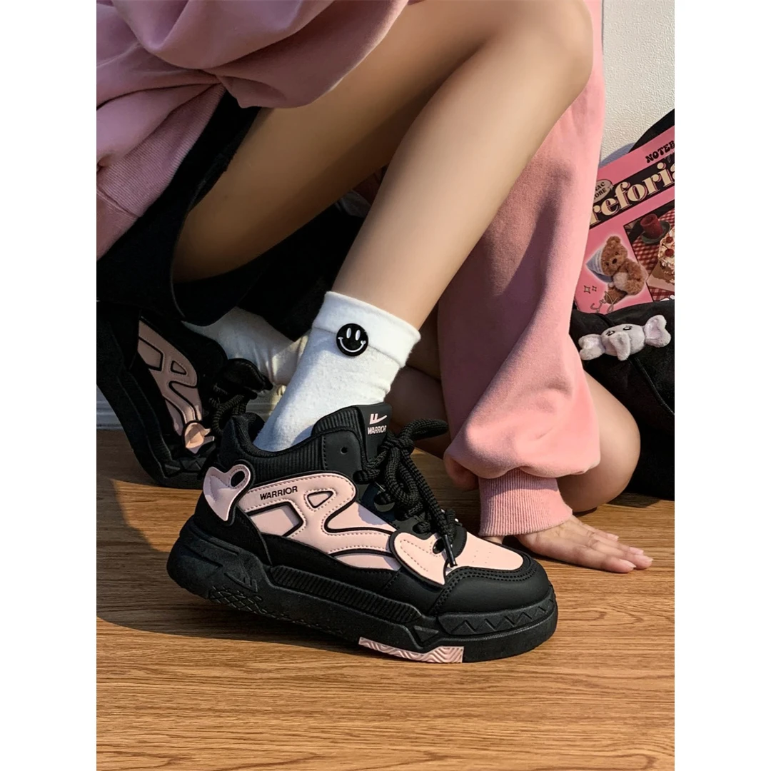 回力高帮美拉德小白鞋女2023秋冬新款厚底增高板鞋女爱心设计鞋子