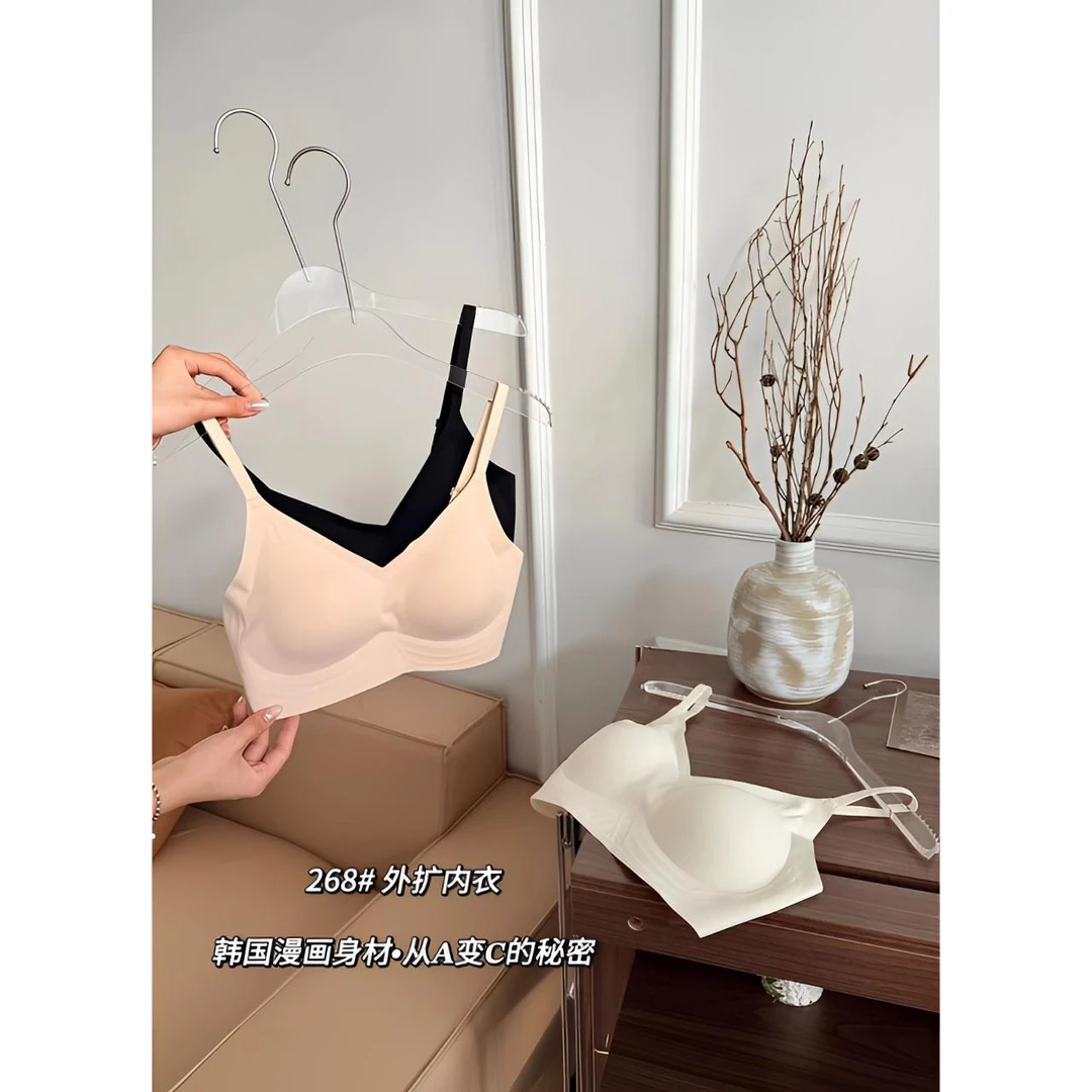 睿夕【升级漫画胸】外扩文胸女 聚拢无痕无钢圈小胸显大内衣
