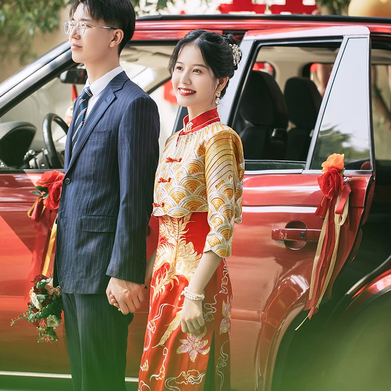 时光裁剪|芙蕖 新娘结婚秀禾服旗袍敬酒服中式嫁衣龙凤褂高级感