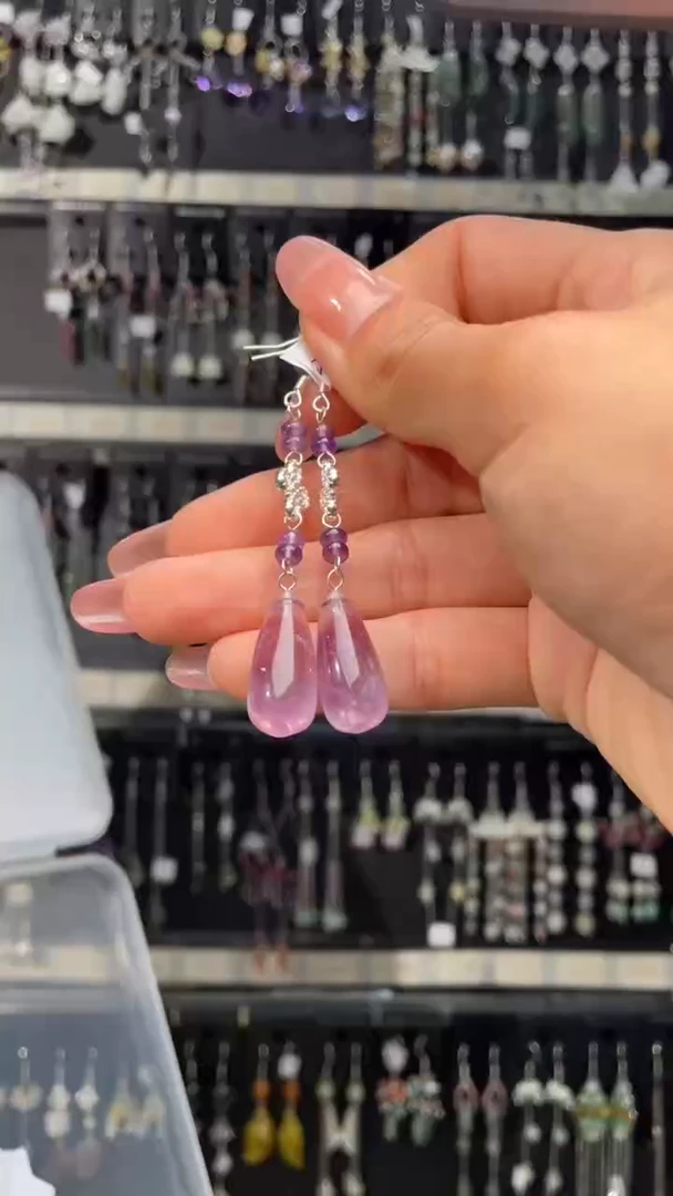 【闪购商品】水晶耳饰银S925镶嵌 空谷幽兰