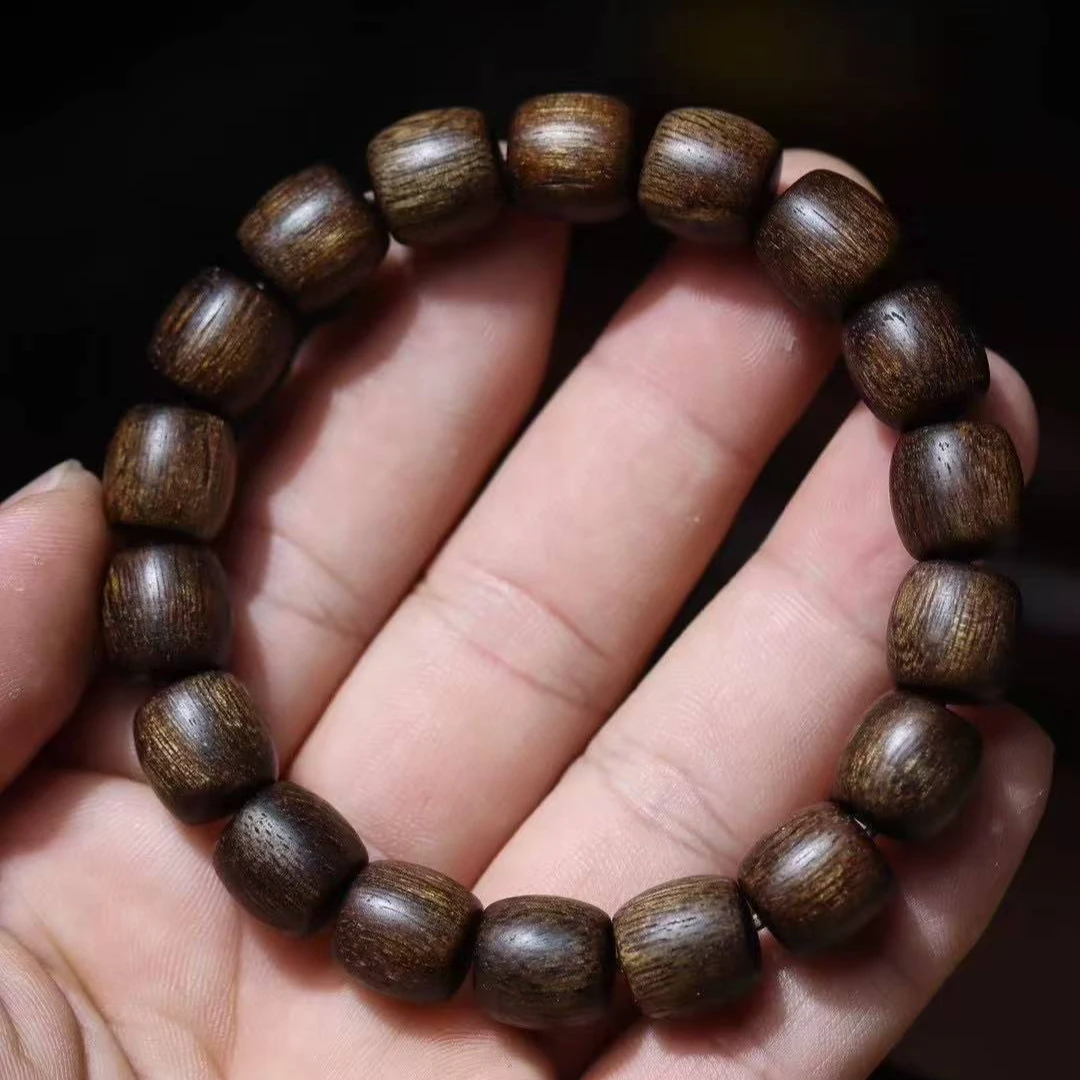 野生越南芽庄钱途无量雷料白棋沉水沉香9*10单圈（纹理随型发其一）