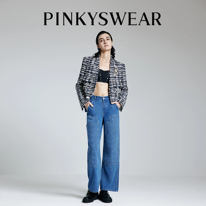 pinkyswear时髦百搭小香短款外套WT7598
