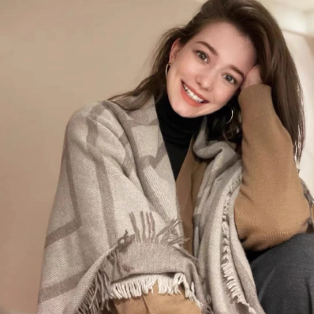 芳慈【断码捡漏】女针织衫围巾开衫套头时尚百搭潮流