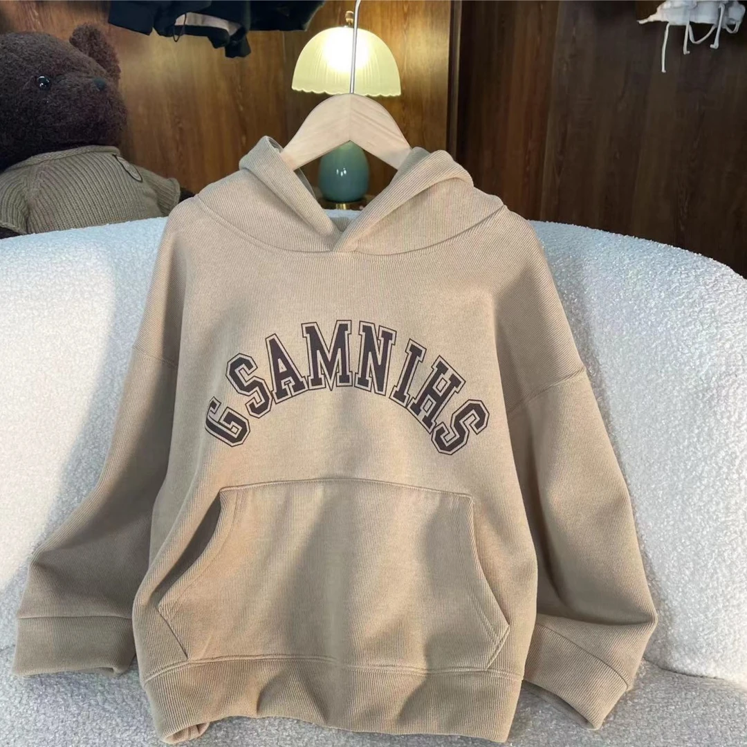 【刘刘妈家】2024新款卫衣亲子版连帽宽松长袖休闲百搭字母加绒卫衣