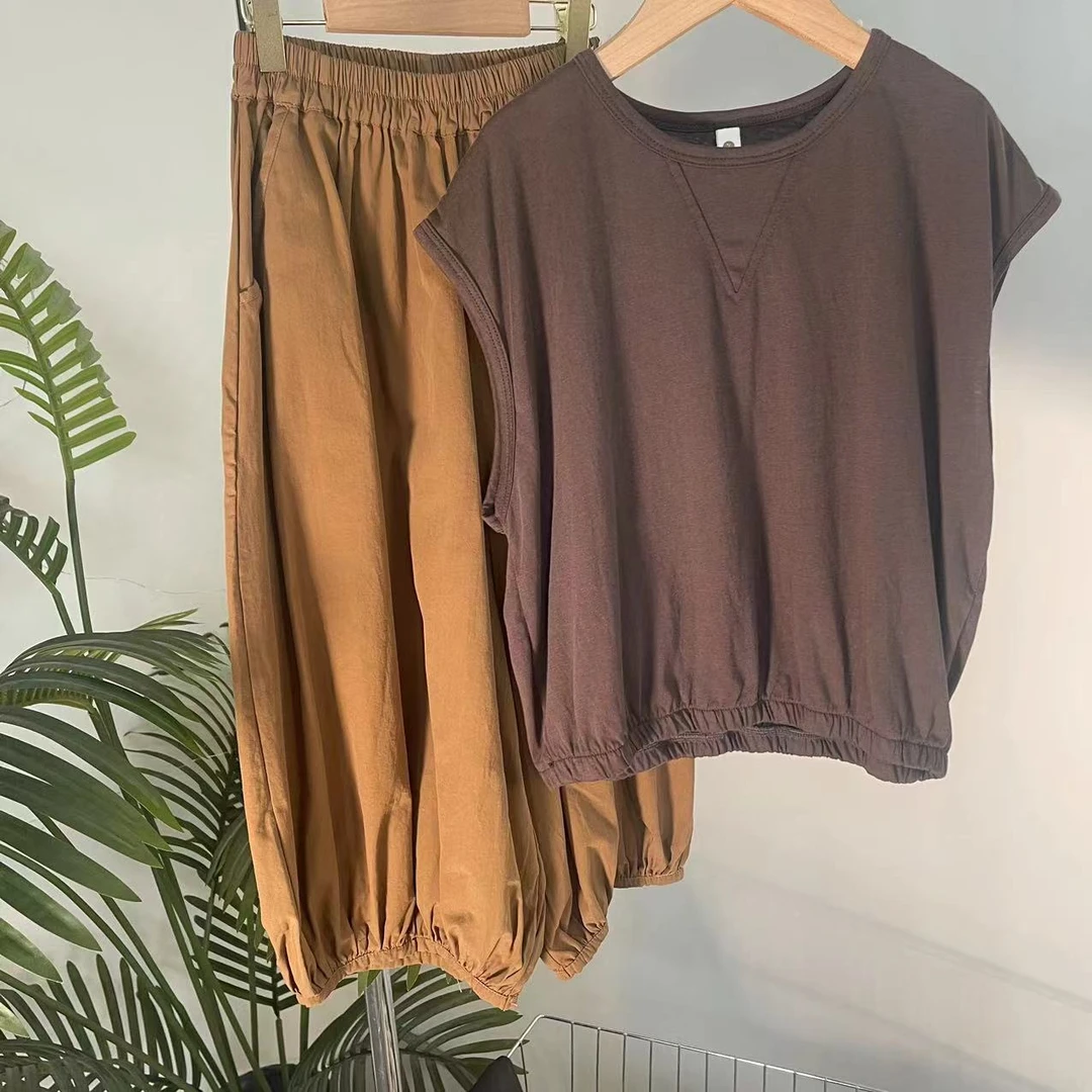 【刘刘妈】2024夏季清凉新款亲子宽松短袖韩版时尚百搭休闲潮套装